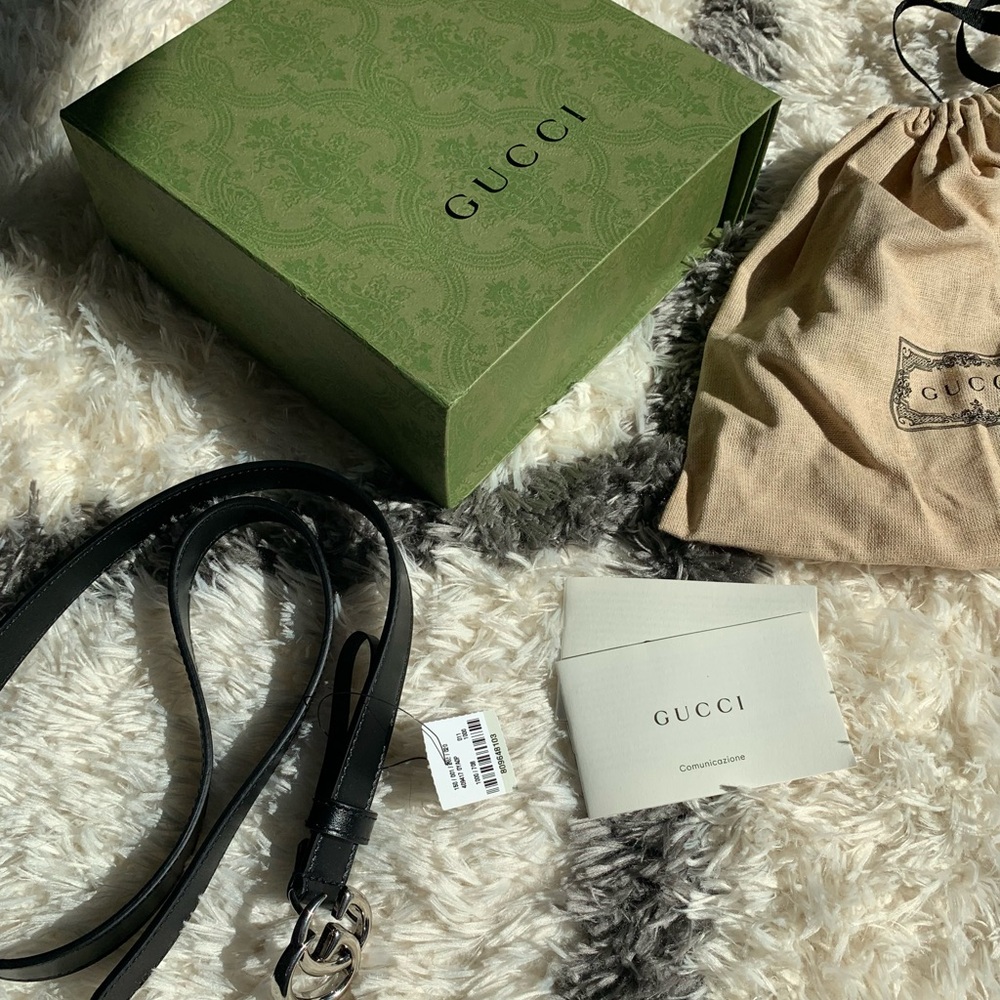 Gucci Black Leather GG Belt - Kids Size / Waist Belt